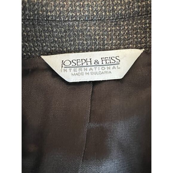 Joseph Feiss 100% Lambswool Blazer Sport Coat Jacket Dark brown Classic 46L - Picture 6 of 12